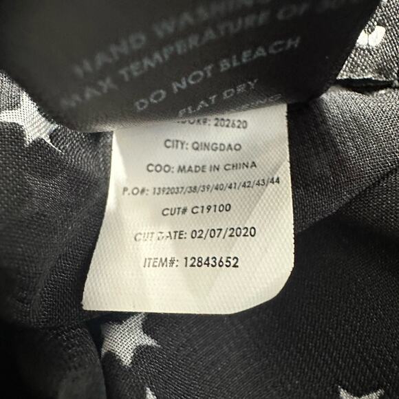 Hot Topic Button Shirt Womens Medium Stars Goth Astrology Witch Black Semi Sheer - Picture 7 of 7